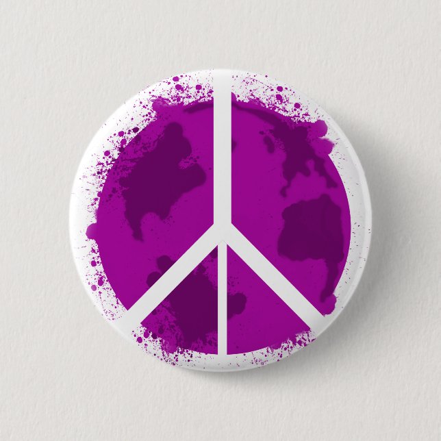 World Peace, Pink Pinback Button (Front)
