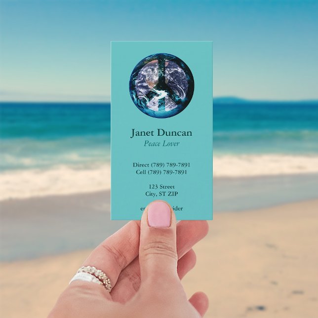 World Peace Profile Card (Peace Symbol Business Cards)