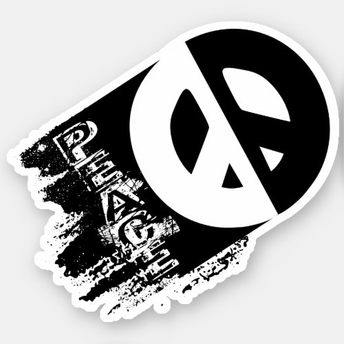 World peace sign groovy hippie 60s protest sticker