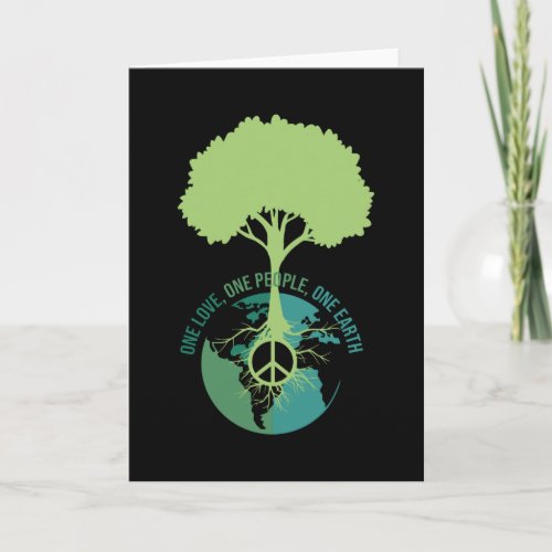 World Peace Sign Tree Earth Card