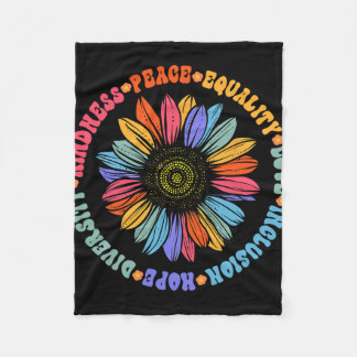 World Peace Supporter Sunflower Floral Outfit Kind Fleece Blanket