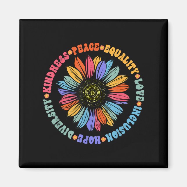 World Peace Suprter Sunflower Floral Outfit Kindne Magnet (Front)