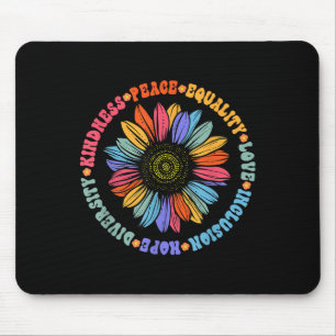 World Peace Suprter Sunflower Floral Outfit Kindne Mouse Pad