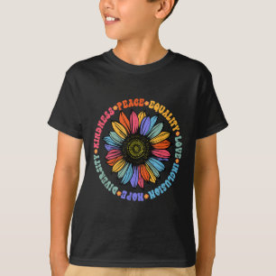 World Peace Suprter Sunflower Floral Outfit Kindne T-Shirt