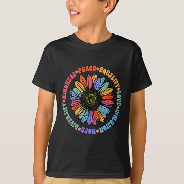World Peace Suprter Sunflower Floral Outfit Kindne T-Shirt (Front)