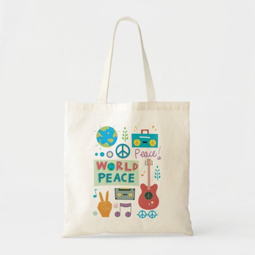 World Peace Symbols Tote Bag