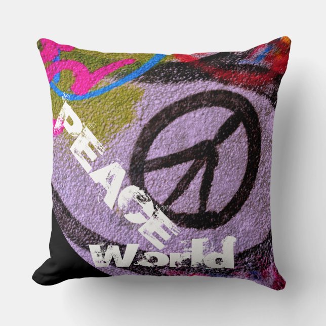 world peace throw pillow (Front)