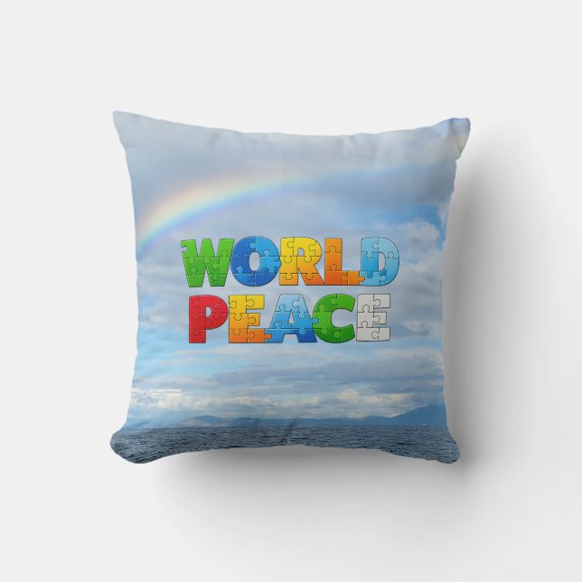 World Peace Throw Pillow (Front)