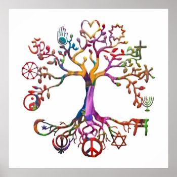 World Peace Tree Rainbow  Poster by thetreeoflife at Zazzle
