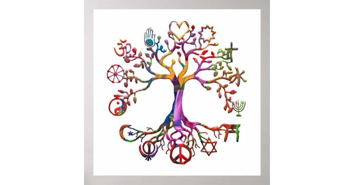 World Peace Tree Rainbow Poster | Zazzle