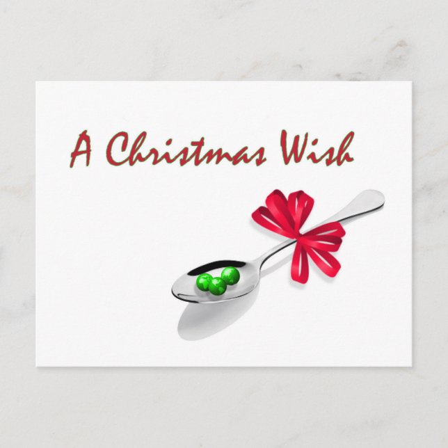 World Peas (Peace) Christmas Postcard (Front)