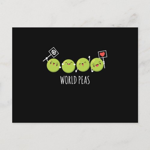 World Peas Vegan Vegan Vegetables Pea Postcard