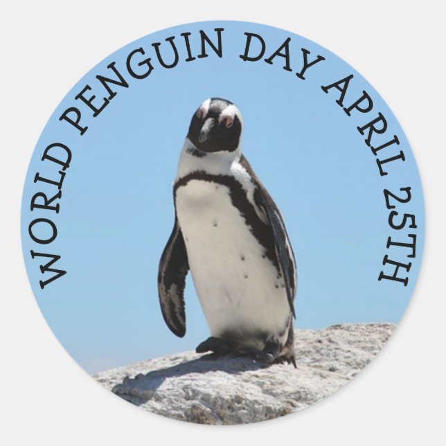 World Penguin Day April 25th Holiday B Classic Round Sticker (Front)