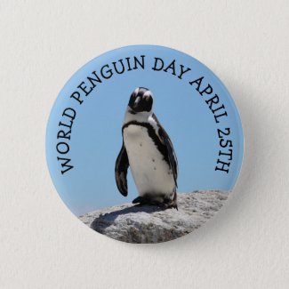 World Penguin Day April 25th Holiday Button 