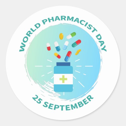 World Pharmacists Day 25 September Pharmacist Gift Classic Round Sticker