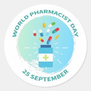 World Pharmacists Day 25 September Pharmacist Gift Classic Round Sticker