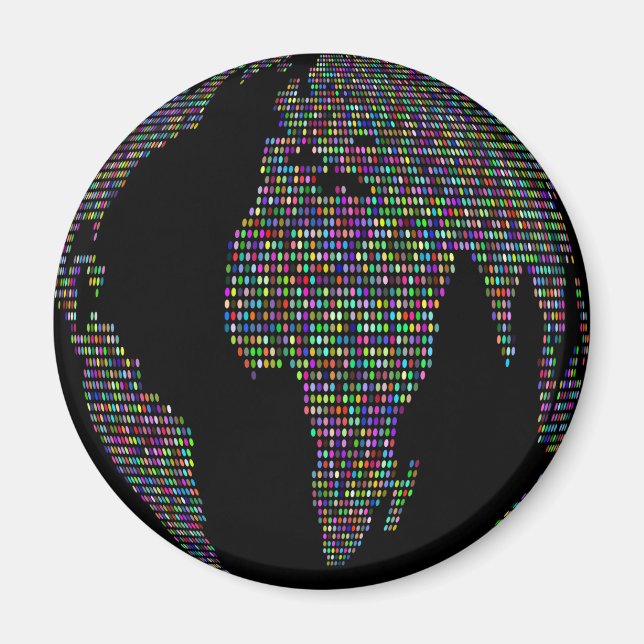 world planet map magnet (Front)