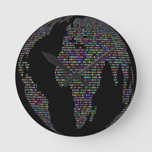 world planet map round clock (Front)