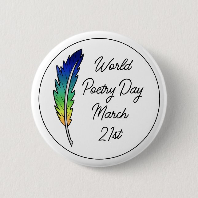 World Poetry Day | March 21st   Button (Front)