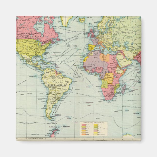 World political Map Magnet (Front)