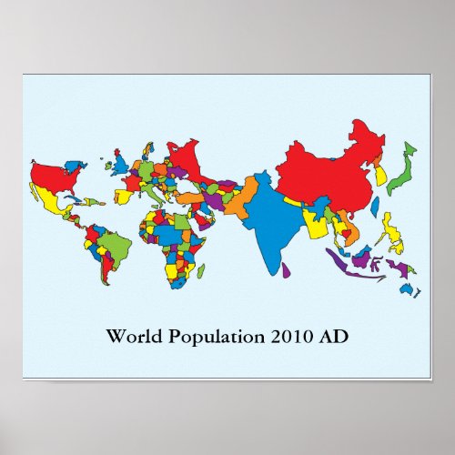World Population 2010 AD Poster