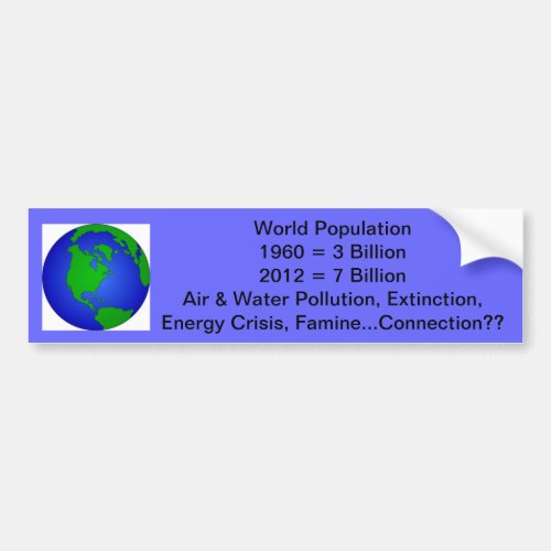 World Population Bumper Sticker