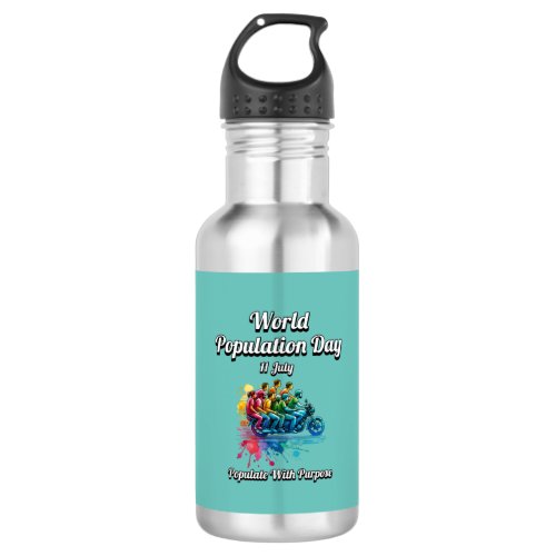 World Population Day 11 July  Stainless Steel Water Bottle