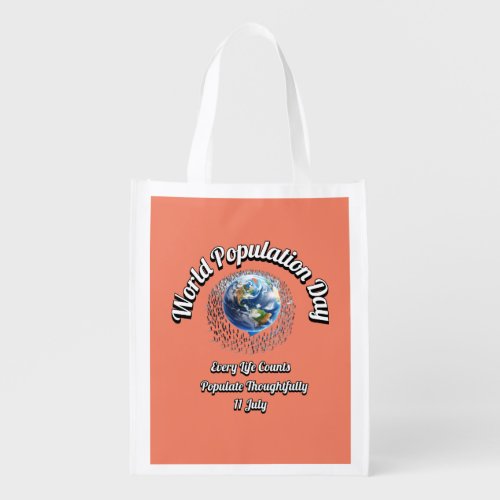 World Population Day Every Life Counts Grocery Bag