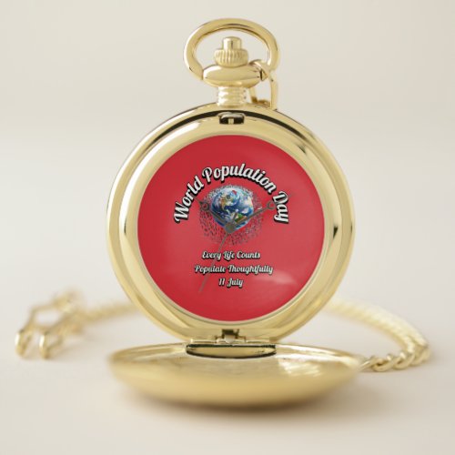 World Population Day Every Life Counts Pocket Watch