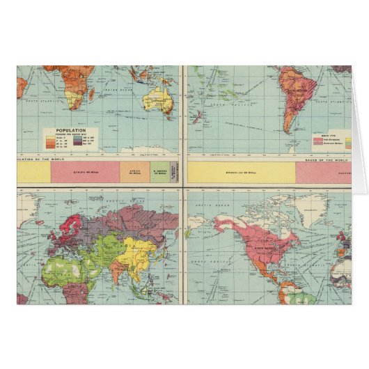 World population Map Cards (Front Horizontal)