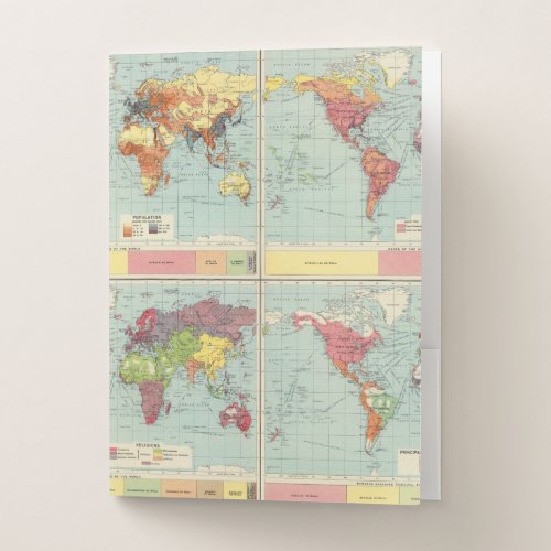 World population Map Pocket Folder