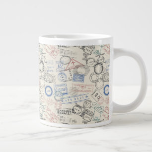 World Postage Stamps Pattern Giant Coffee Mug