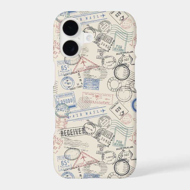 World Postage Stamps Pattern Iphone Case (Back)