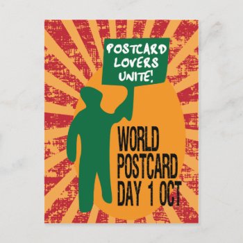 World Postcard Day Funny Retro Protest March by SayWhatYouLike at Zazzle