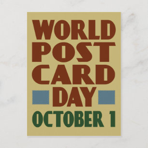 World Postcard Day with vintage typographic