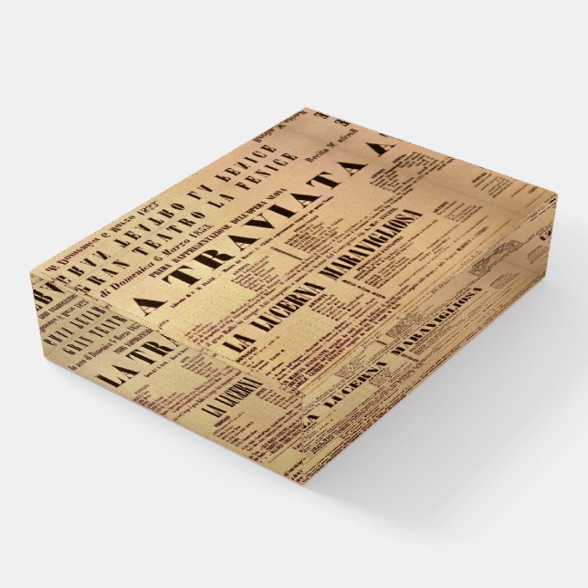 World Premiere Poster of La Traviata (1853) Paperweight (Angled)