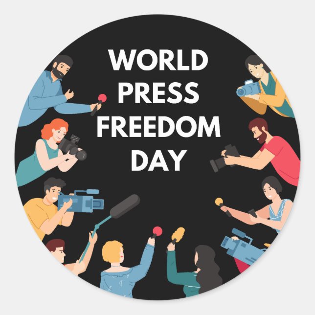 World Press Freedom Day Classic Round Sticker (Front)