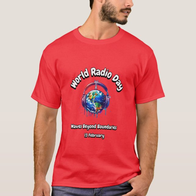 World Radio Day (WRD). 13 February T-Shirt (Front)