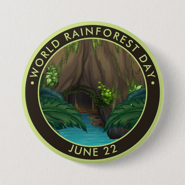 World Rainforest Day Button (Front)