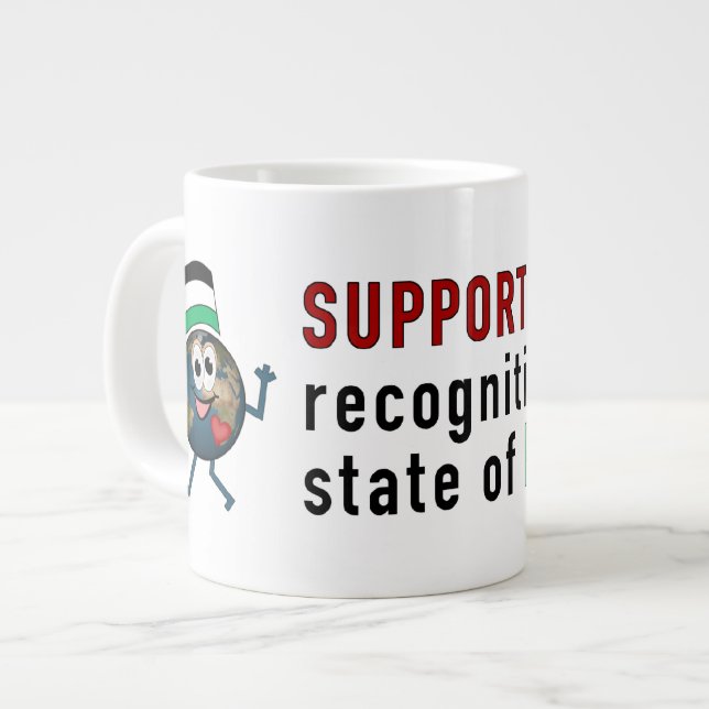 World Recognition of Palestinian Statehood Giant Coffee Mug (Front Left)