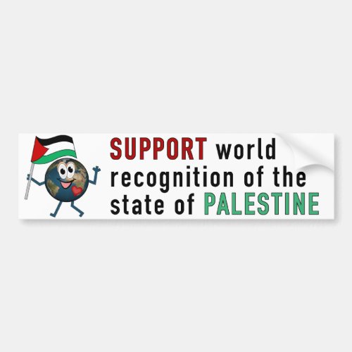 World Recoqnition of Palestinian Statehood Bumper Sticker