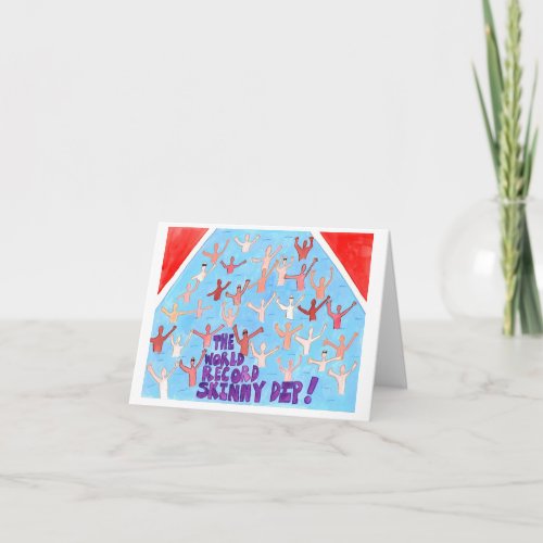 world record skinny dip note card