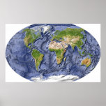 World Relief Map Poster at Zazzle