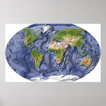 World Relief Map Poster by AridOcean at Zazzle