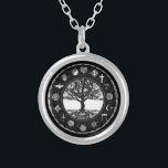 World Religions Black and White Tree Silver Plated Necklace<br><div class="desc">World Religions Black and White Tree</div>