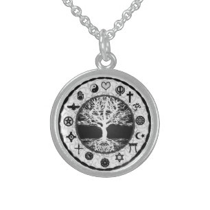 World Religions Tree of Life Sterling Silver Necklace