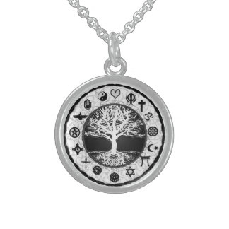World Religions Tree of Life Sterling Silver Necklace