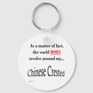 World Revolves around Chinese Crested Keychain