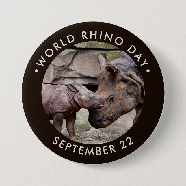World Rhino Day Button (Front)