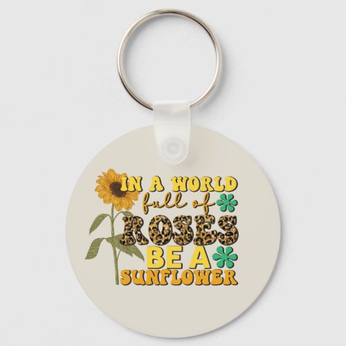 world roses sunflower word art inspiration  keychain